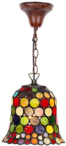 Casa Padrino Tiffany Hängeleuchte/Pendelleuchte Mehrfarbig Ø 16 cm - Handgefertigte Tiffany Leuchte