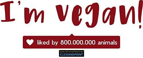 CLICKANDPRINT Aufkleber » I am vegan!, 245x83,0cm, Dunkelrot • Dekoaufkleber/Autoaufkleber/Sticker/Decal/Vinyl