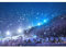 YongFoto 1,5x1m Foto Hintergrund Weihnachten Dorf Nachtansicht Bäume, die glänzende Lichter Blauer Himmel schneien Winter Weihnachten Fotografie Hintergrund Photo Portrait Party Kinder Fotostudio