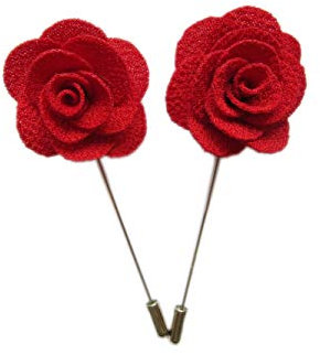 YYCRAFT 10 Stück Stoff-Rosen-Boutonniere-Anstecknadeln für Herren, Blumen-Anstecknadeln für Party, Business, Hochzeit, Anzug, rot, About 1.75