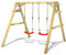 WICKEY Balançoire pour Enfants Sky Dancer Prime - Balançoire Rouge & châssis en Bois, portique de balançoire extérieur, balançoire Double, balançoire en Bois pour Enfants dans Le Jardin