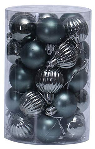 FeiliandaJJ 34PCS 4CM Weihnachten Deko Matt Glänzend Kugel Boxed Christbaumkugeln für Weihnachtsbaum Party Home Hochzeit (B)