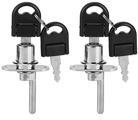 TOPINCN 2pcs Serrure avec des clés clé boîte aux Lettres Serrure Serrure de sécurité de Bureau avec Deux clés cam tiroir de Verrouillage (19mm Argent)