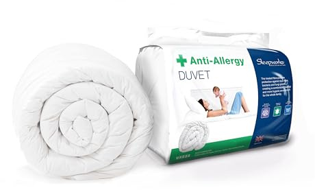 Sleepworks 16.5 Tog Extra Cosy Warm King Bed Size Luxury Anti-Allergy, Hollowfibre Heavy Winter Duvet Quilt, Bedding, Made In The UK (225cm x 220cm)