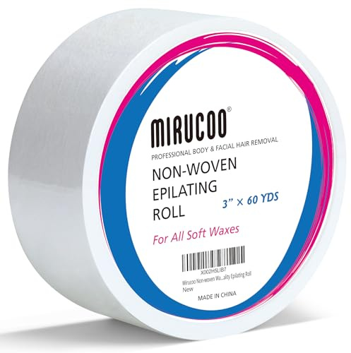 Mirucoo Non-woven Wax Strip Roll for Body and Facial Hair Removal, 3 Inches x 60 Yards Pack Salon Quality Epilating Roll