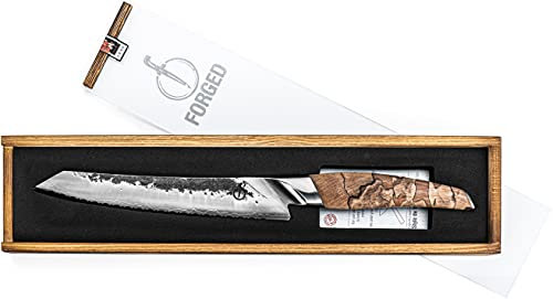 Forged Brotmesser Katai, 20cm, Aus japanischem VG10 Stahl, Von Hand in 5 Schichten geschmiedet, Verpackt in Einer luxuriösen Holzkiste