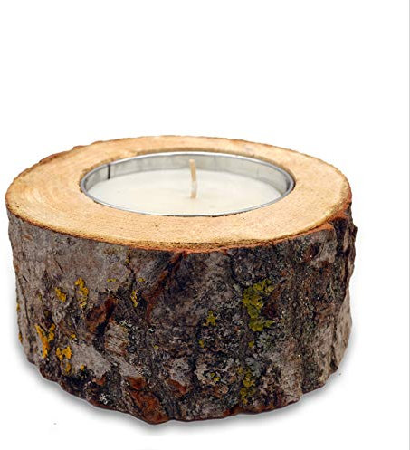 rustikale Outdoorkerze Gartenkerzen Kerze/ca. 12 Std. Brenndauer/der Kerzenständer aus Naturbelassenem Holz ist umweltfreundliches zu Recycling/Tischfeuer XXL Teelicht Kerze Outdoor