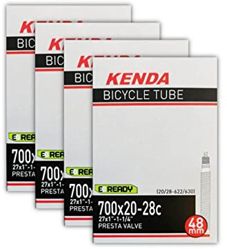 Kenda Fahrradschläuche, 700 x 20/28c, 48 mm, Presta-Ventil, 4 Stück