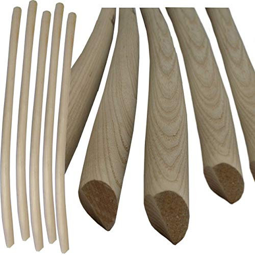 Landkaufhaus Mayer Schaufelstiele 130 cm aus Esche - Gebogene Premium-Qualität Made in Germany (25 Stück)