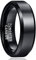 Cloyo Schwarz Wolfram Ring für Damen & Herren Eheringe 6mm Schlichter Verlobungsringe Freundschaftsringe Polieren Größe 57