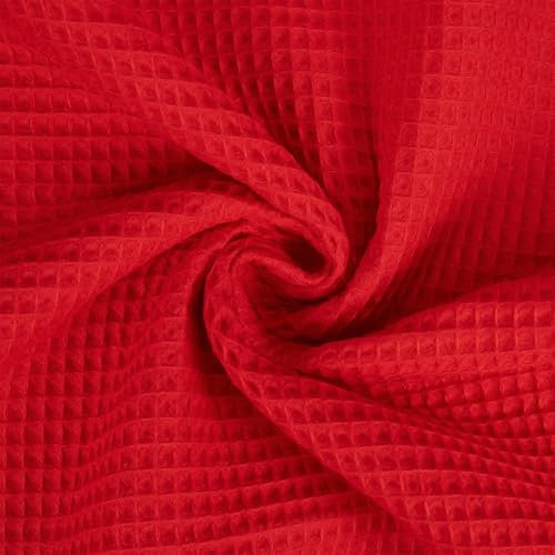Waffelpique Stoff Lisa, STANDARD 100 by OEKO-TEX, rot (Länge am Stück: ab 50cm / Breite: 150cm)