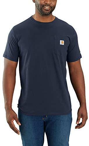 Carhartt Men's Carhartt Force Relaxed Fit Midweight Short-sleeve Pocket T-shirt, Navy, XL