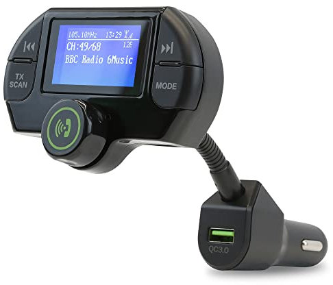 Streetwize - [Plug & Play] DAB Car Radio, Streetwize In-Car DAB/DAB+ Audio Adapter with Bluetooth FM Music Streaming+ Aux-in/Out+ Car Charger+ SD Card Play + Handsfree Calling (SWDAB3)