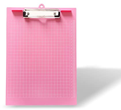 WEBN Klemmbrett/Schreibbrett/Clipboard A4 A4 Briefgröße mit Aufhängeöse Kunststoff Material Rosa Farbe Edelstahl Clip 1 Stück für Büro Klassenzimmer Zubehör