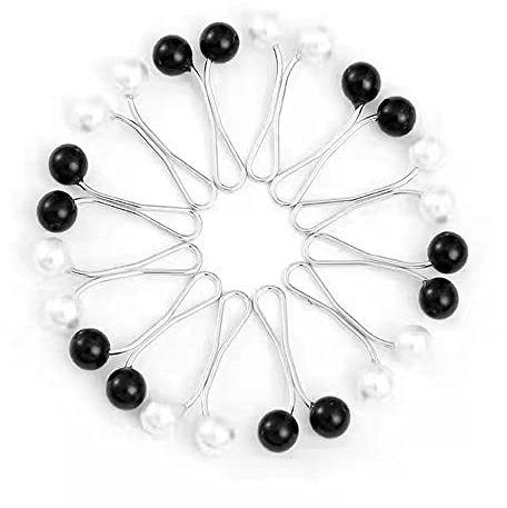 JDYaoYing 12 x muslimische Hijab-Pins, vielseitig verwendbar, Hijab-Pin, Kopftuch, Schal, Brosche, Perlen-Clips für Frauen, one size, Metall, Metall