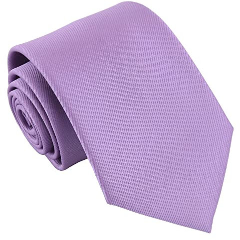 DQT Men's Plain Twill Wedding Formal 8cm Classic Tie - Lilac