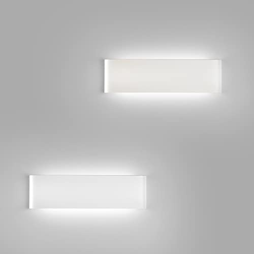 YCZM 2 Stück Wandleuchte Innen Modern Wandleuchte LED Innen 18W 31CM 2160LM Wandlampe Weiß Up und Down Wandbeleuchtung 6500K Kaltweiß Wandleuchten IP44 Flurlampen für Wohnzimmer Schlafzimmer