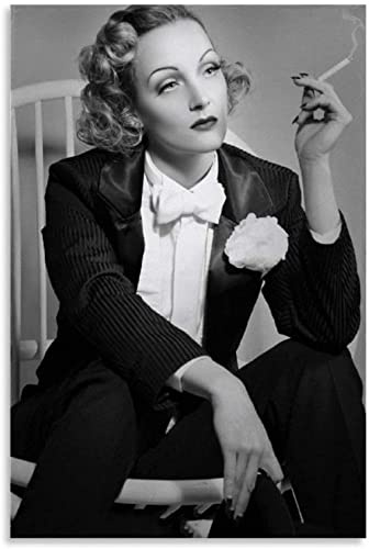TSALF Leinwand Wandkunst Malerei Kein Rahmen Marlene Dietrich im Anzug Dekorative Wohnzimmer 50x70cm