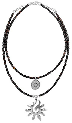 Beau Soleil Jewelry Damen Layer Kette Set Halskette mit Anhänger Sonne und Münze