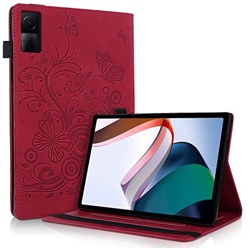 Aswant Cover Custodia per Redmi Pad 10.61 pollici Tablet 2022, Sottile Smart Cover in Pelle Con Funzione Stand/Portafoglio Redmi Pad Tastiera Custodia (Rosso)
