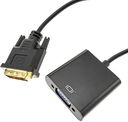 CableMarkt - Convertisseur DVI-D 24 + 1 mâle vers VGA Femelle 15 cm Couleur Noire