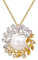 AMDXD 18K Gelbgold 750 Halskette für Damen, Blatt Zweigstelle Anhänger mit Perle Rund, Au750 Gold Kette mit Anhänger Damen Zirkonia Echtgold Schmuck, Gold Weißgold, 45cm