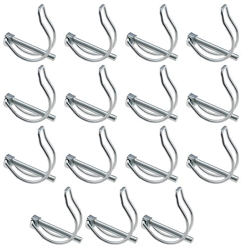 VGOL 15 Stück Zusammenklappbare Splinte, 6 X 45 Mm, D-Form Sicherungsstift, Verzinktes Kohlenstoffstahlrohr, Klappstecker für Rasen Garten Bauernhof LKW Auto Anhänger Traktor
