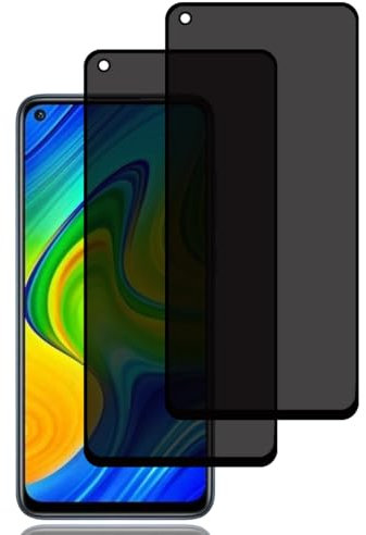 Protector Pantalla de Privacidad para Xiaomi Redmi Note 9 [2 Piezas], Cristal Vidrio Templado Antiespia, Dureza 9H, Sin Burbujas, Anti-Rasguños, Anti-Espía Protector Pantalla para Xiaomi Redmi Note 9