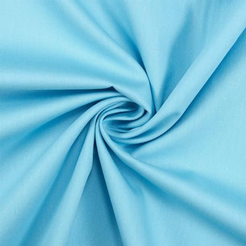 Baumwollstoff Popeline, 100% Baumwolle, Stoff zum Nähen, uni himmelblau (Länge am Stück: ab 50cm / Breite: 148cm)