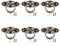 YSDMY Cupboard Knobs 6 Pcs Door Knobs Vintage Drawer Ring Pull Handle Retro Kitchen Door Handles for Cupboard Wardrobe Furniture Hardware