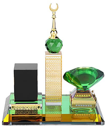 Wifehelper Muslimisches Kaaba-Uhrenturmmodell, Muslimisches Handwerksmodell, Islamische Architektur, Kunsthandwerk, Souvenirs, Islamisches Gebäude, Heim-Desktop-Fahrzeug-Dekor