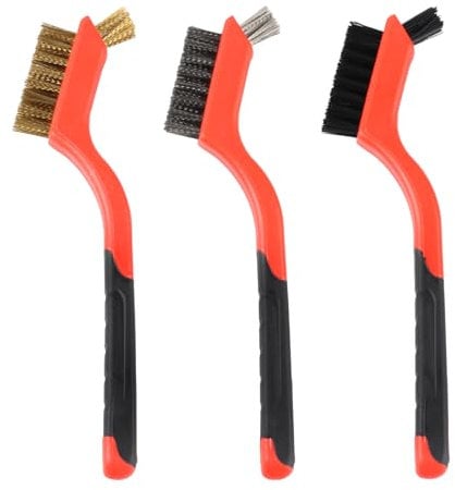 3 Pieces Wire Brush Set, Stainless Steel Carbon Brass Nylon Wire Scrubbing Brushes for Wood, Drill, Cleaning Welding Slag, Rust Removal, Angle Grinder, Bricks Wire Brushes
