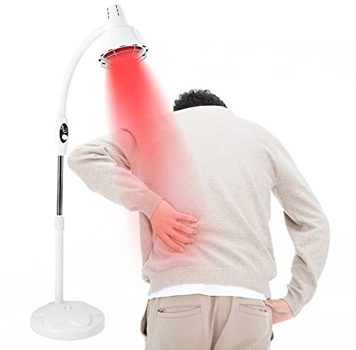 DGJMuu Infrarot-Lampe, 360° Verstellbare Lampe, 275W Fern-Heizlampe, Infrarot-Therapie zur Muskelentspannung Schmerzlinderung Temperatur Einstellbar