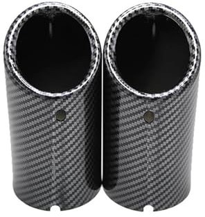 Endschalldämpfer 2PCS Für Volvo Für XC60 Für S60 Für XC90 V40 Für V60 2011 2012 2013 2014 Edelstahl Auto Auspuff Tip Muffler Rohr Abdeckung Zubehör Auspuffblende Auto (Farbe : 2pcs Carbon fiber)