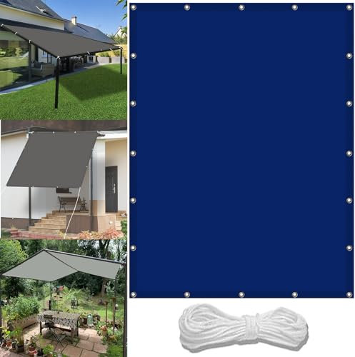 Telo di ricambio per ombrellone 3 x 4 m Impermeabile Rete Ombreggiante con Occhielli Protezione Raggi UV HDPE Tenda da Sole per Esterno Giardino Terrazza, Blu Scuro