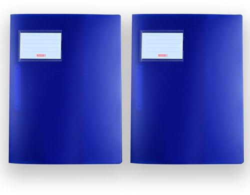 Brunnen Schnellhefter FACT! (2er Set blau) pp (A4, transluzent, mit Namensschild, Einstecktasche, Dokumentenmappe, Schulsachen, Fächermappe, Hefter, Organisator, A4 Folder)