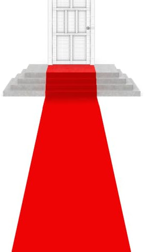 SPARKLERS CLUB Tapis de Cérémonie Chic, Tapis de décoration, idéal pour Magasin, événements et fêtes, cinéma, église/Petites et Grandes Longueurs (Rouge, 60 centimètres)