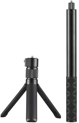 Camnoon 28 – 120 cm, bastone per selfie allungabile, 5 aste, vite telescopica da 1/4, con manico girevole a 360°, treppiede per Insta360 X4/X3/ONE X2/ONE X/ONE RS/ONE R/ONE