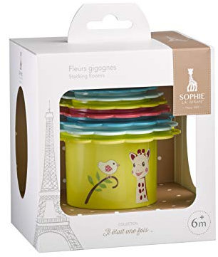 Sophie la Girafe - Set de 8 Gobelets Empilables 'Fleurs Gigognes', Jouet Éducatif pour Bébé dès 6 Mois, Multicolore