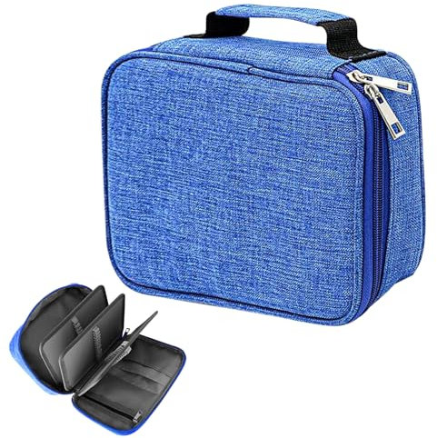 Federmappe 72 Slots Federtasche: Bleistift-Beutel Mäppchen Reissverschluss Schicht Design, Federmäppchen Mädchen Jungen Super große Kapazität Bleistift-Beutel für kleine Gadgets (Blau)