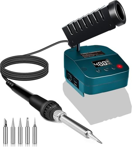 Soldador inalámbrico para batería Bosch 18 V GBA/BAT, calentamiento rápido, estación de soldadura con pantalla digital LED, movilidad con USB y tipo C para bricolaje, reparación de dispositivos,