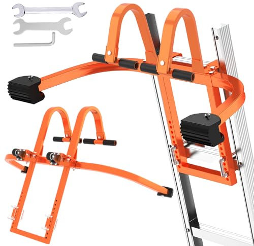 Ladder Hooks for Roof Ridge Heavy Duty Steel Ladder Roof Hook with Rubber Grip T-Bar for Damage Prevention, Extension Ladder Stabilizer 550 lbs Load Capacity