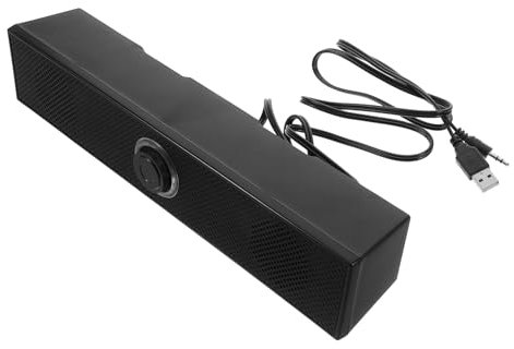 Uonlytech Altavoces para Ordenador con Cable USB Barra De Sonido con Subwoofer Integrado y Graves Profundos para Pc Laptop Monitor