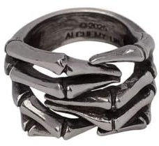 Alchemy England Ring Mrs. Mothersole's Curse – Gothic-Skelett-Handwickelband, Silber, Q-T