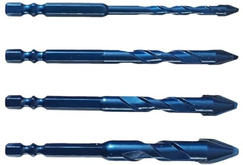 Brocas de 6-12mm, 4 Uds., perforación de carburo for pared, azulejos de Metal y madera, for perforación de 6,35mm en brocas for paneles de yeso(6mm 8mm)