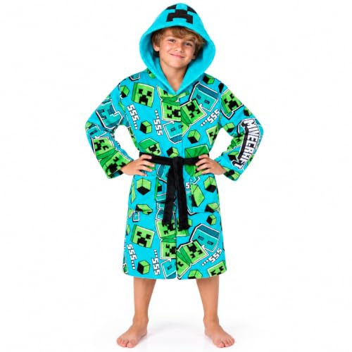 Get Trend Flauschiger Bademantel Kinder Jungen & Teenager, 7-14 Jahre, Fleece Morgenmantel, Geschenke für Jungs