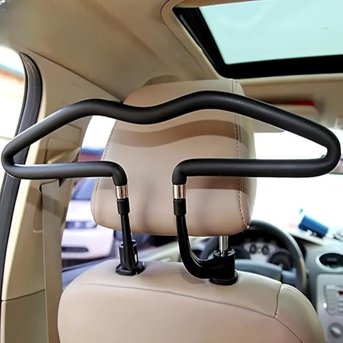 WHLYQF 1pcs Car Seat Headrest Hanger, Metal Hangers, Clothes Jackets Suits Shirts Holder, Coat Hook Rack, Compatible with Tesla Model 3 Y Model S X