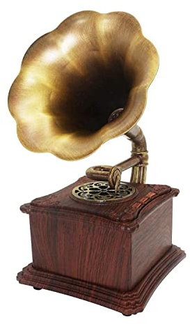 SGKOMN Giradischi retrò, grammofono, Altoparlante retrò Vintage, Giradischi, grammofono, Radio, Stereo, Cassa Acustica, Mini Altoparlante Wireless