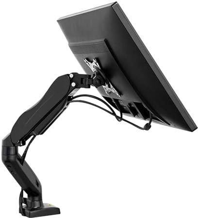OPTEPYOE Einzelmonitorständer 17-30 Zoll, 9 kg pro Bildschirm Computertisch-Montagehalterung Verstellbare Gasfeder Ausziehbarer Monitorständer