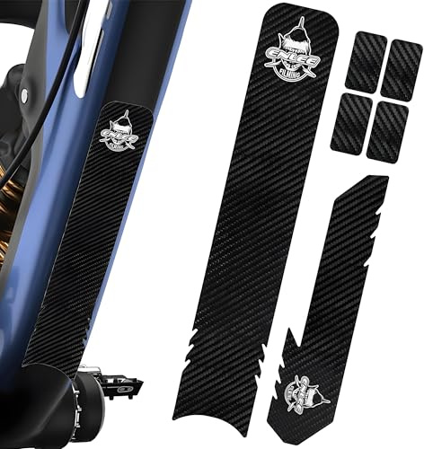 CHENNAN Fahrrad Rahmen Schutz Carbon Aufkleber Fahrradrahmenschutzaufkleber Fahrradrahmen Schutzband Carbonfaser Fahrradrahmen Kettenschutz Aufkleber für Fahrrad, Mountainbike etc (Schwarz 1)